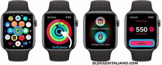 Come cambiare l'obiettivo di Apple Watch Move