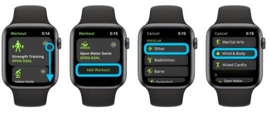 Vai all'app Allenamento su Apple Watch