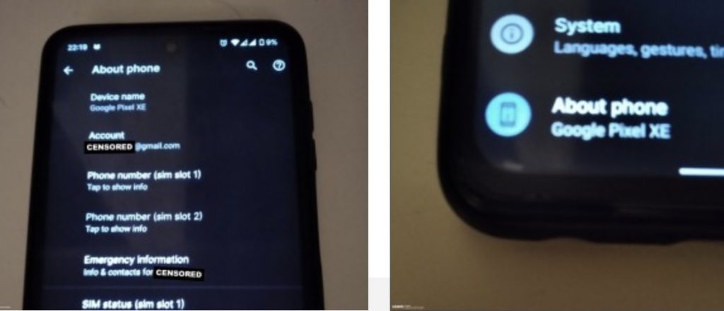 Il presunto smartphone Google Pixel XE emerge in una serie di foto dal vivo