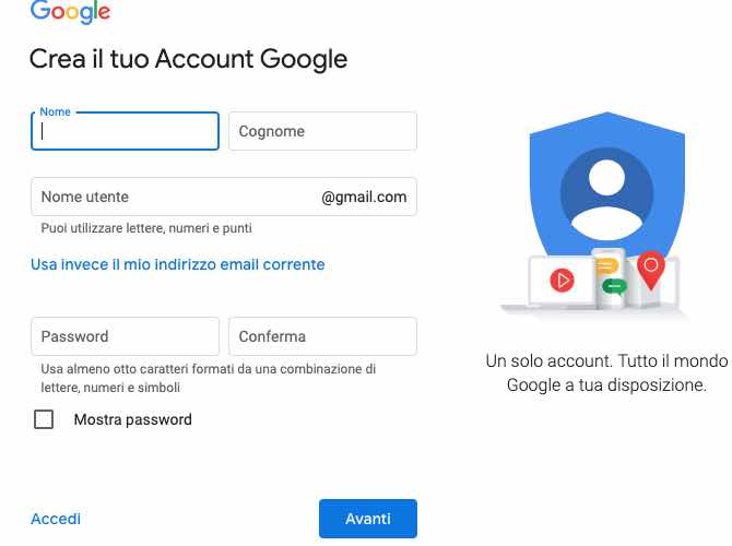 Come creare un account Google Drive 