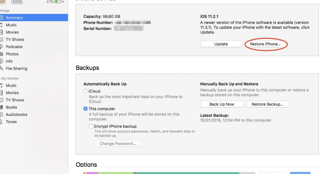 Come eseguire il backup di iPhone disabilitato / bloccato