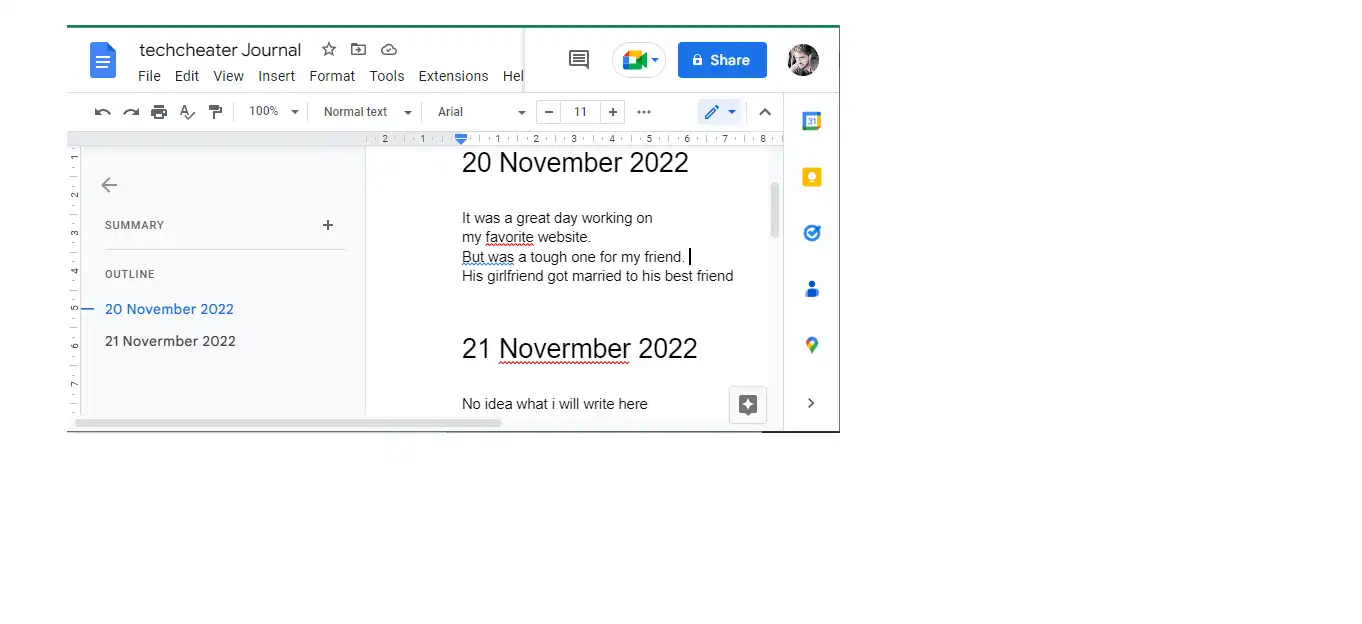 Come utilizzare Google Docs come diario