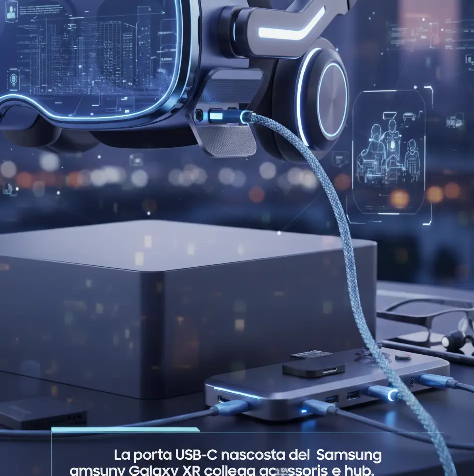 La porta USB-C nascosta del Samsung Galaxy XR collega accessori e hub (3)